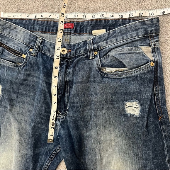 Vintage Sean John Blue Distressed RELAXED HAMILTON jeans Sz 38x32 UNIQUE STYLE - Picture 9 of 11